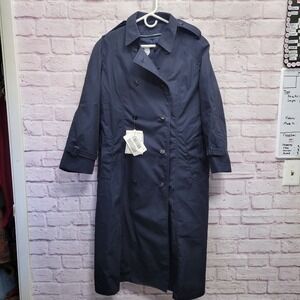NEW DSCP Military All Weather Trench Coat Womens 18s Blue Double Breasted Lined